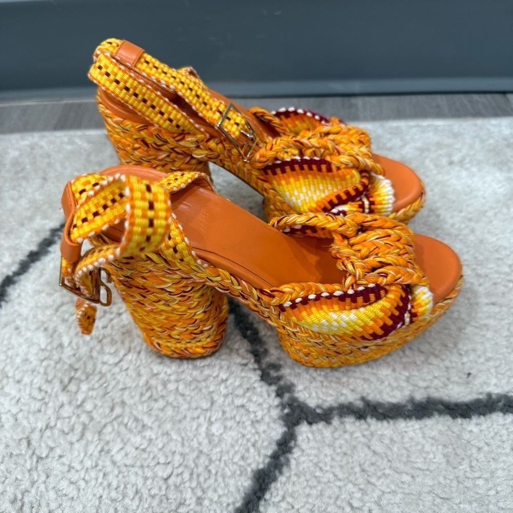 Antolina Heels Barbara Raffia Platform in Orange - Picture 7 of 10